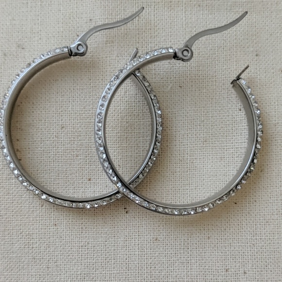 Silver Hoops - Picture 2 of 4